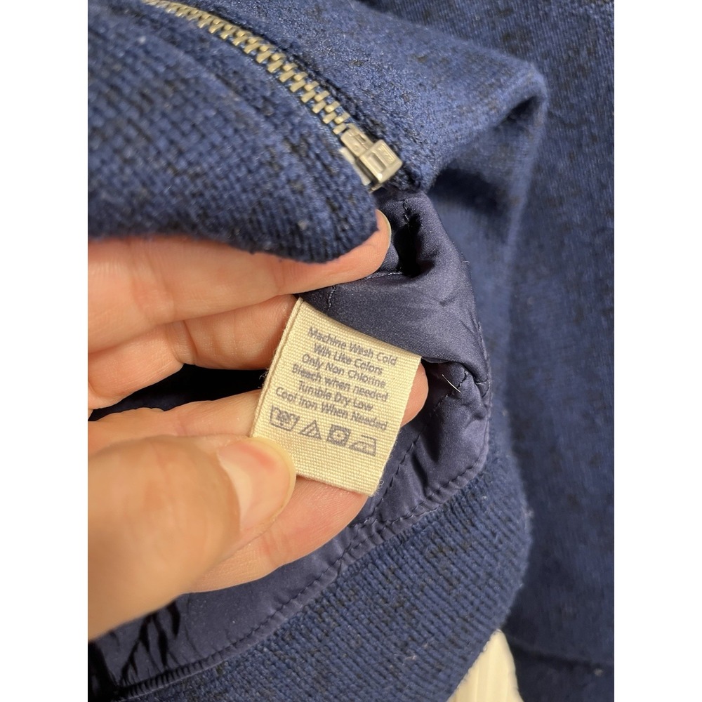 Navy Blue Bomber Jacket with Bear Patch - Picture 9 of 14